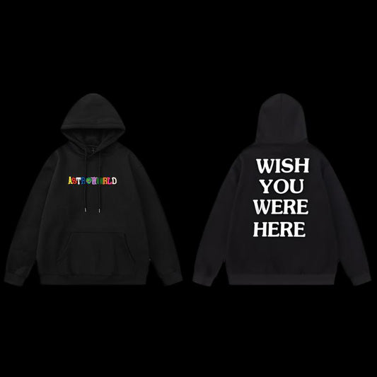 Travis Scott Astroworld 'WISH YOU WERE HERE' Black Hoodie