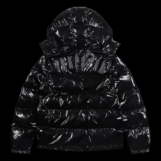 Trapstar Black Gloss Hooded Puffer Jacket