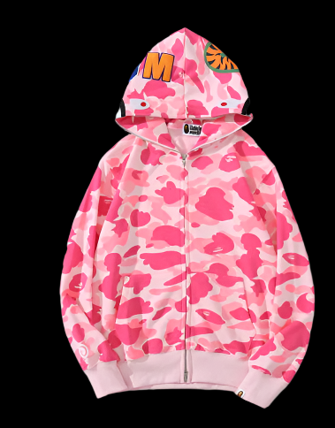 Bape Zip Up Hoodie Pink