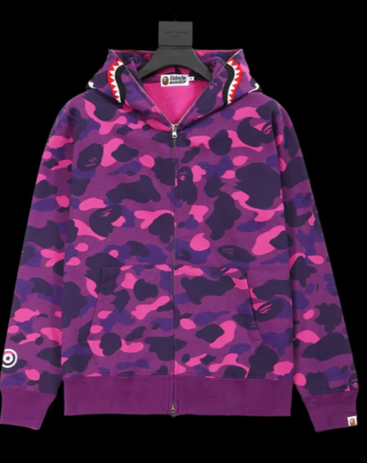Bape Zip Up Hoodie Purple