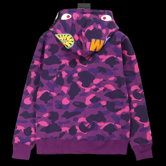 Bape Zip Up Hoodie Purple
