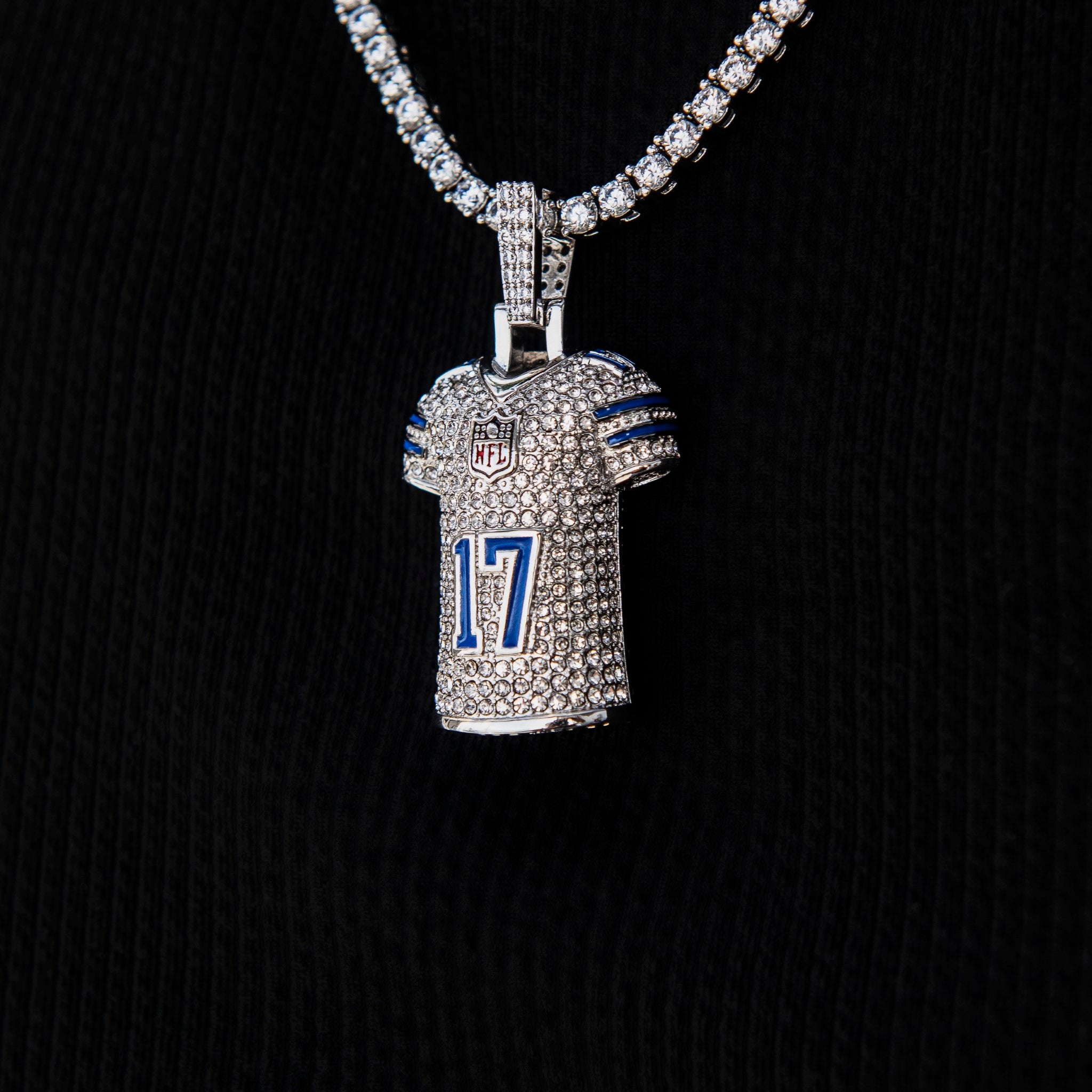 Dallas Cowboys Brandon Aubrey Jersey Pendant in White Gold
