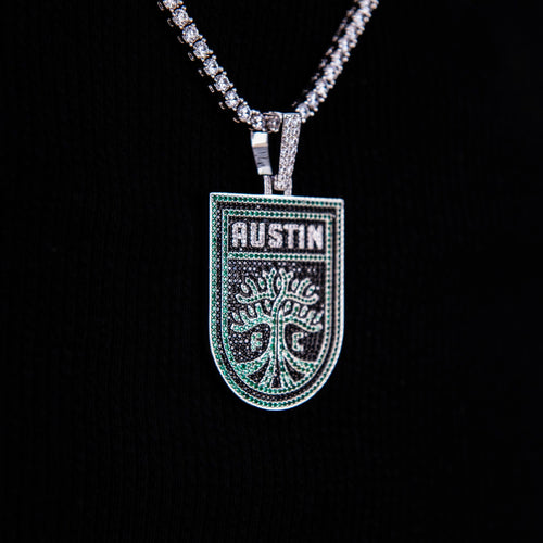 Austin FC Official MLS Logo Pendant in White Gold
