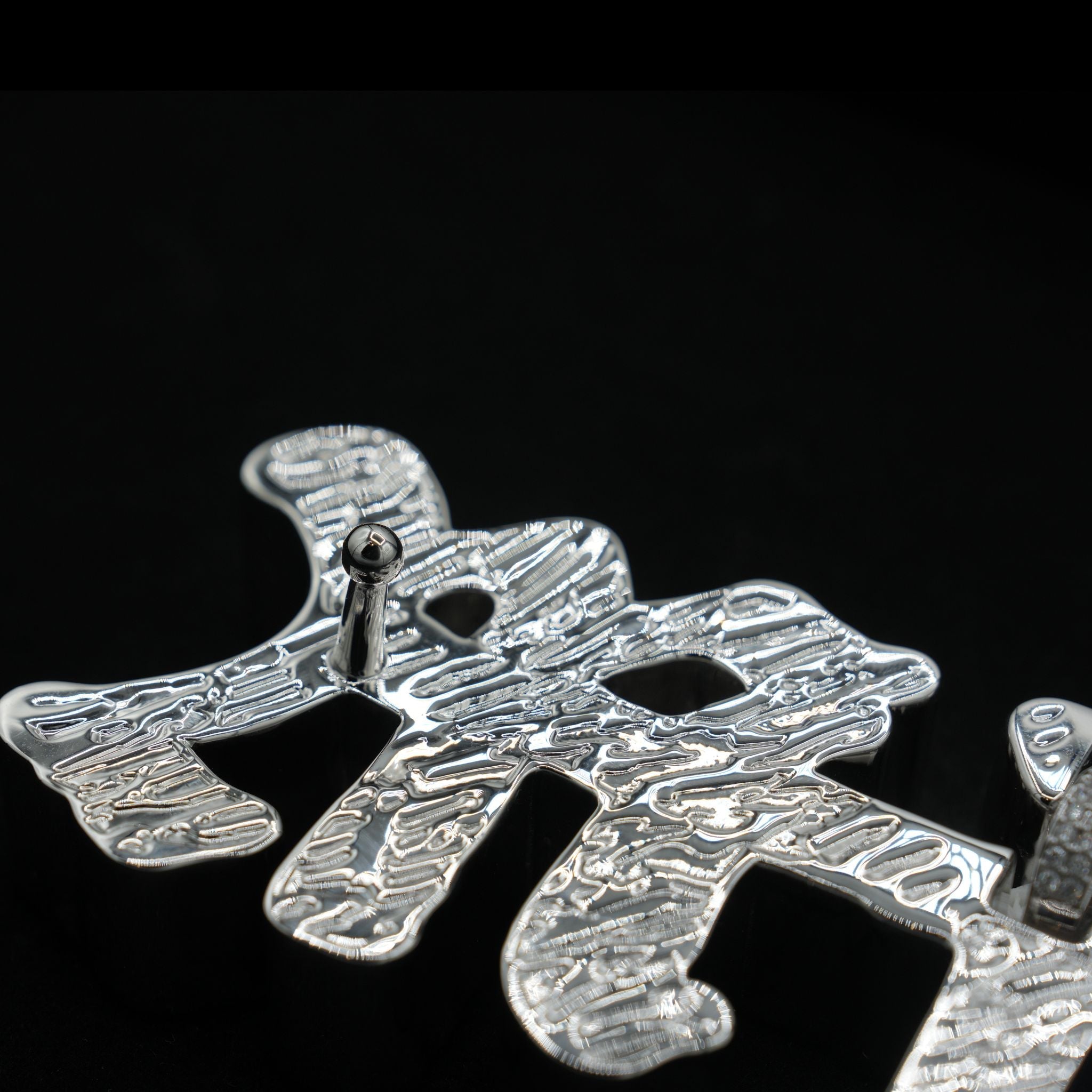 GLD X Bloody Osiris Lab Diamond MFM Belt Buckle Pendant in Solid White Gold