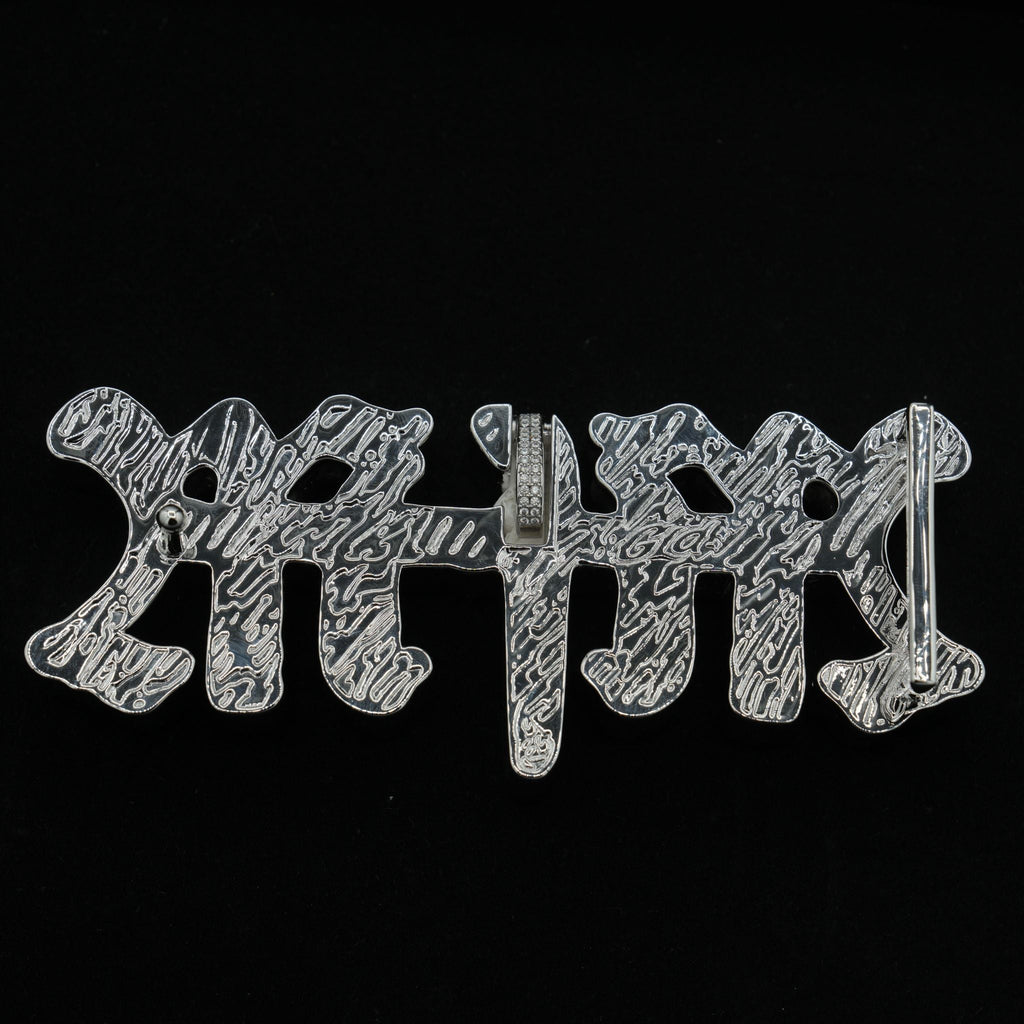 GLD X Bloody Osiris Moissanite MFM Belt Buckle Pendant in White Gold