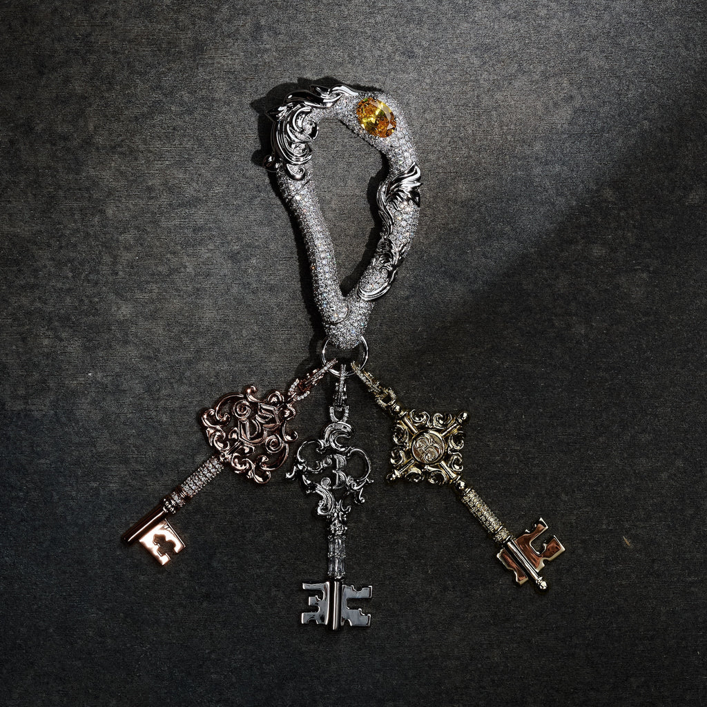 GLD X Bloody Osiris Iced Key Clip On in White Gold