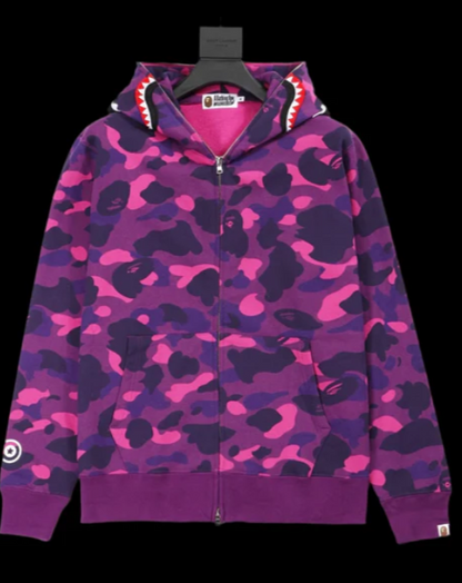 Bape Zip Up Hoodie Purple