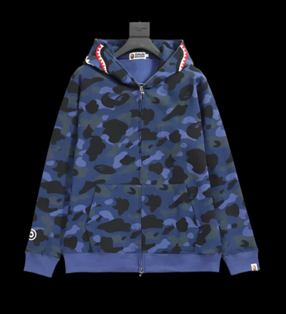 Bape Zip Up Hoodie Navy