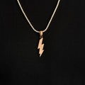 Simple Lighting Bolt Pendant in Rose Gold