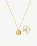 April Birthstone Necklace & Charm Earrings Set | 18k Gold Vermeil/Crystal