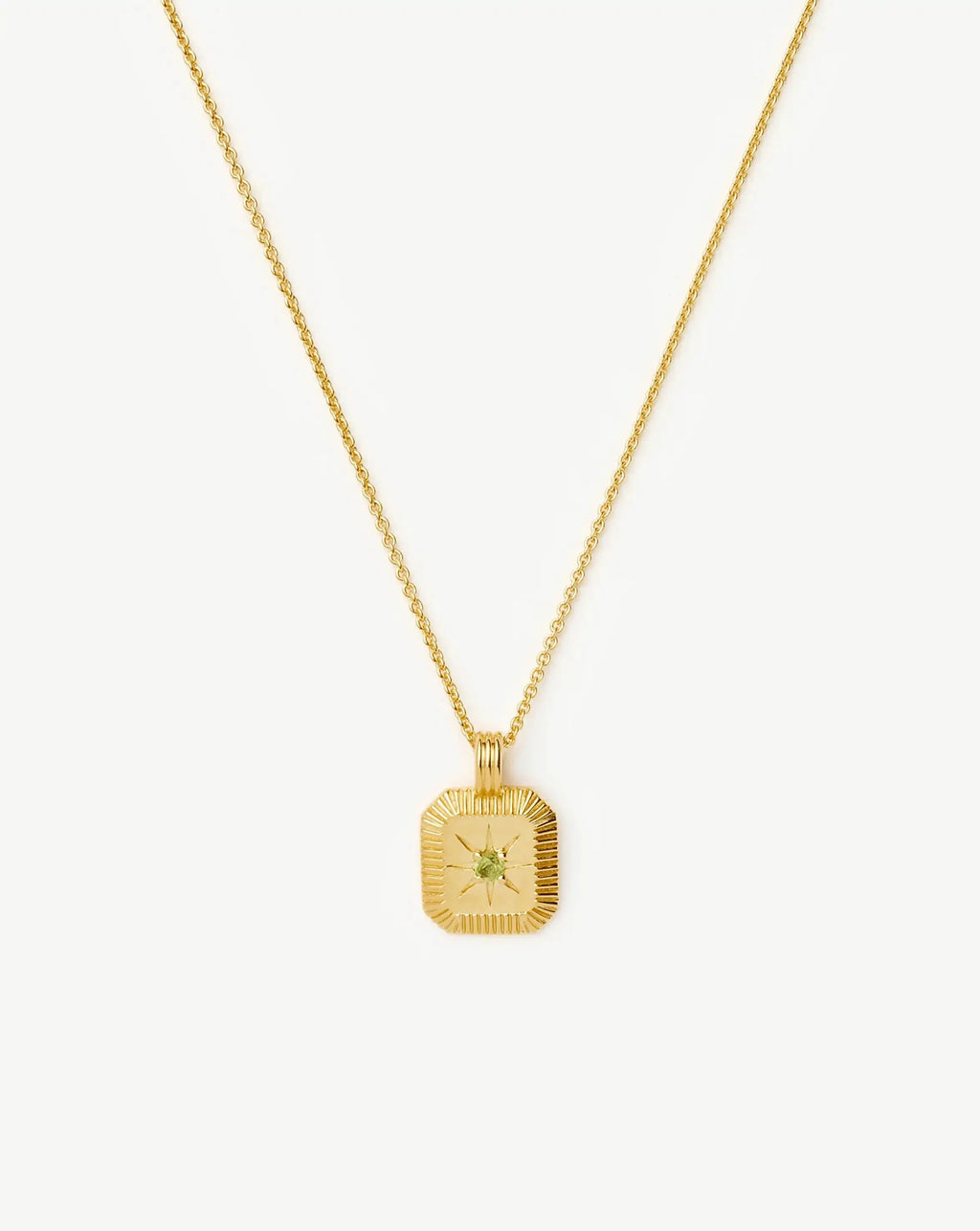 August Birthstone Pendant Necklace | 18k Gold Vermeil/Peridot