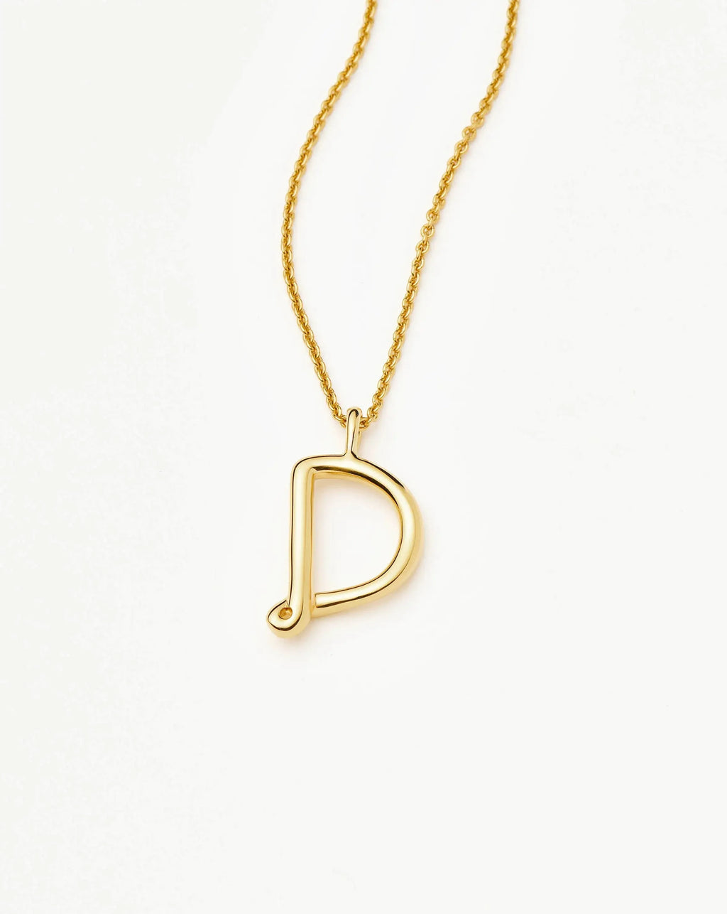 Curly Molten Initial Pendant Necklace - D | 18k Gold Vermeil