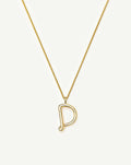 Curly Molten Initial Pendant Necklace - D | 18k Gold Vermeil