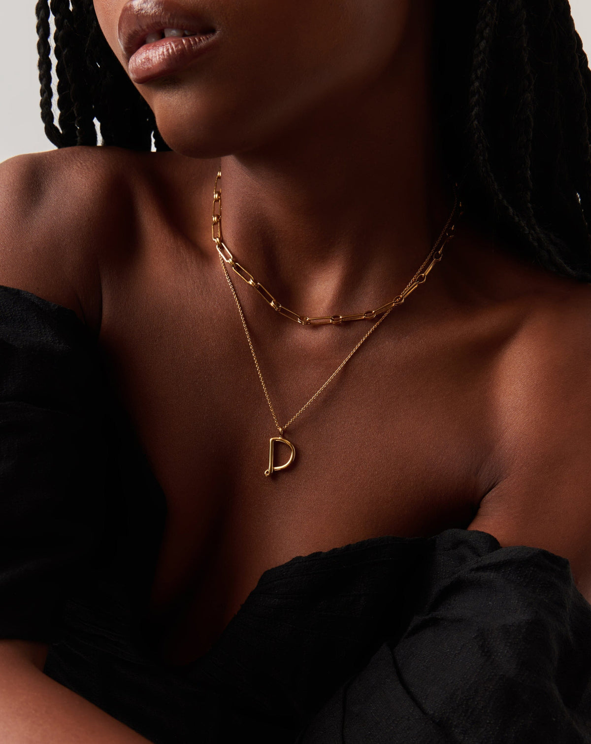 Curly Molten Initial Pendant Necklace - D | 18k Gold Vermeil