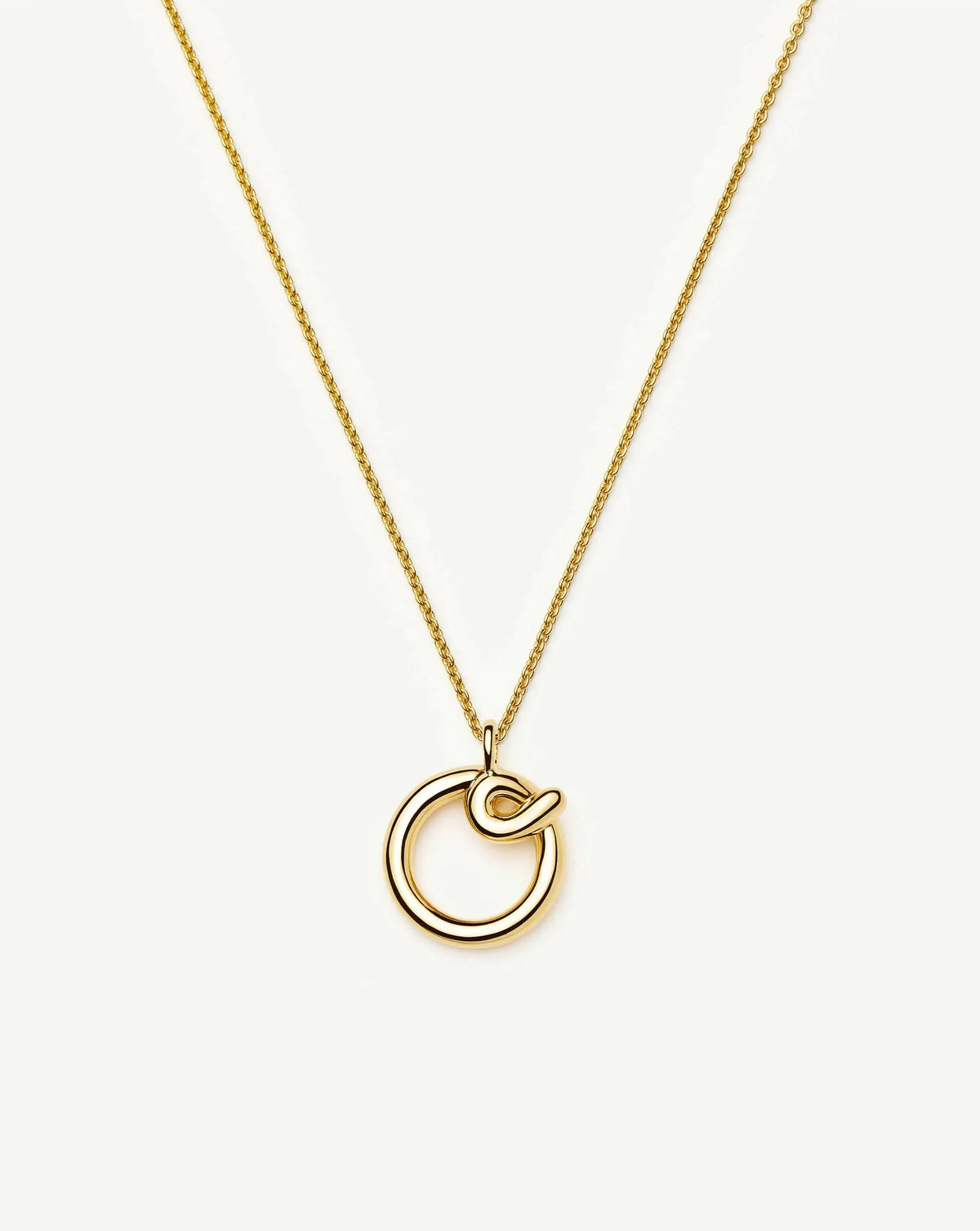 Curly Molten Initial Pendant Necklace - O | 18k Gold Vermeil