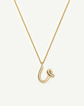Curly Molten Initial Pendant Necklace - U | 18k Gold Vermeil