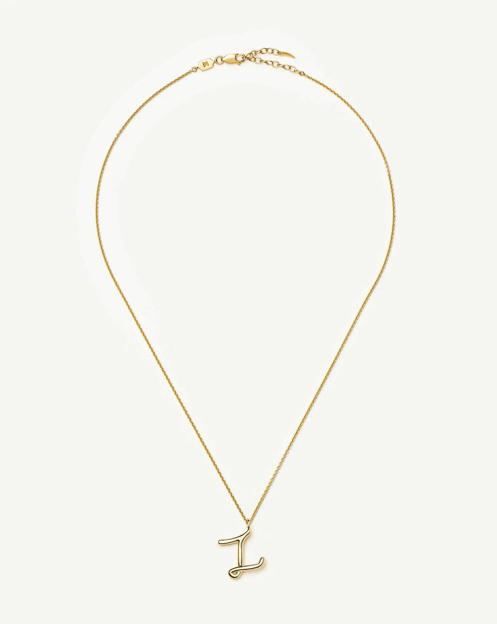 Curly Molten Initial Pendant Necklace - Z | 18k Gold Vermeil