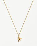 Curly Molten Mini Initial Necklace - F | 18k Gold Vermeil