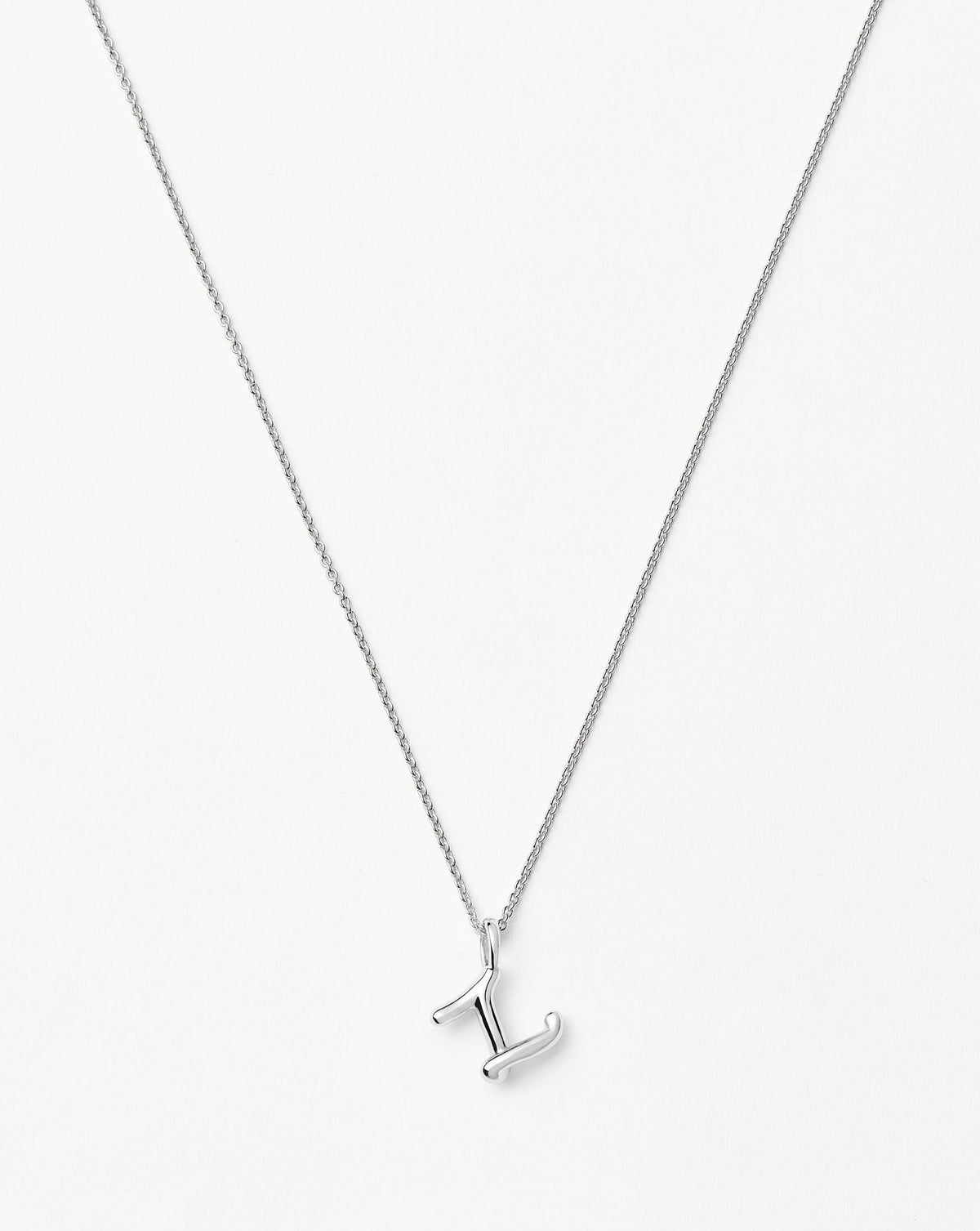 Curly Molten Mini Initial Necklace - Z | Sterling Silver