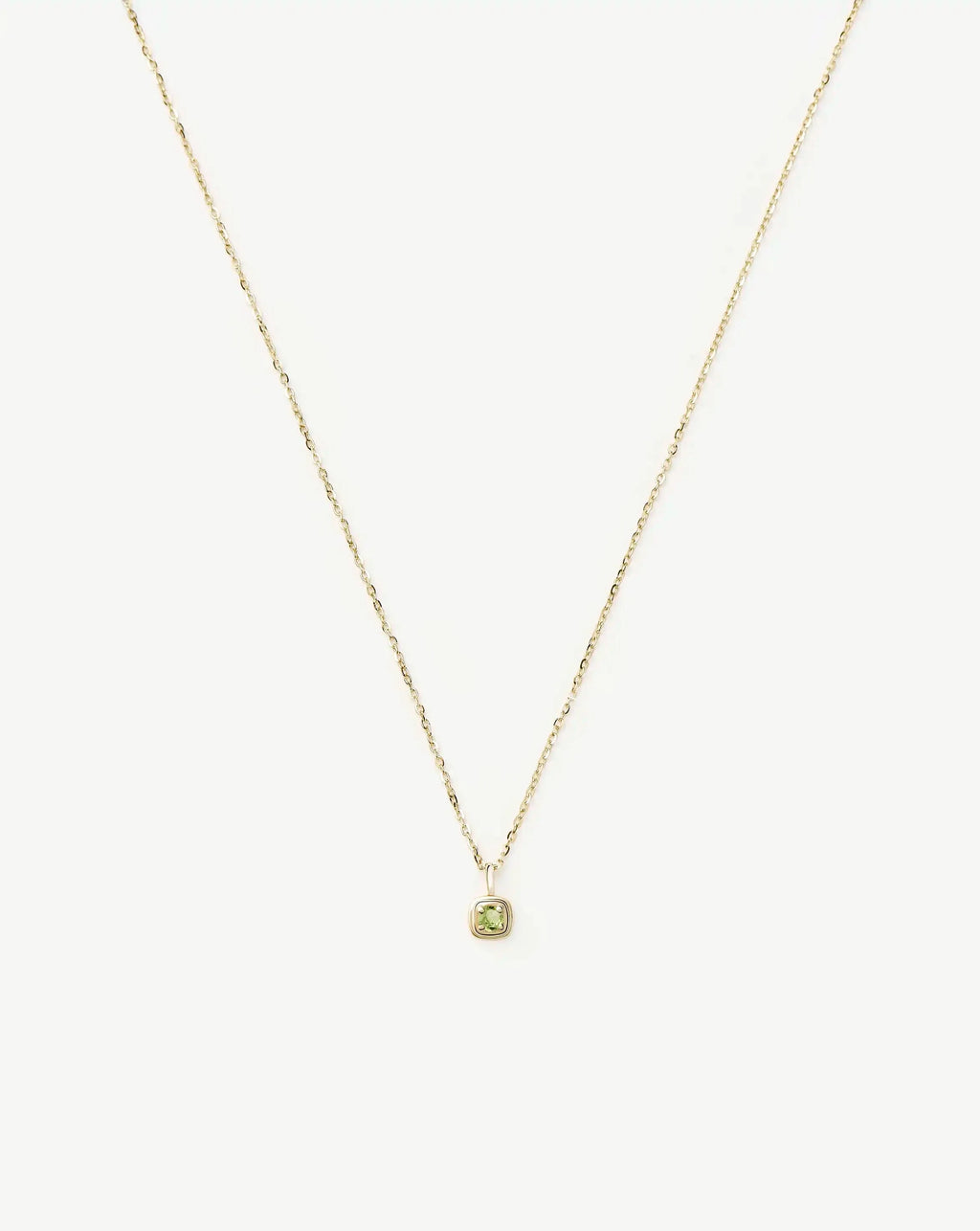 Solid Gold August Birthstone Pendant Necklace | 14k Solid Gold/Peridot
