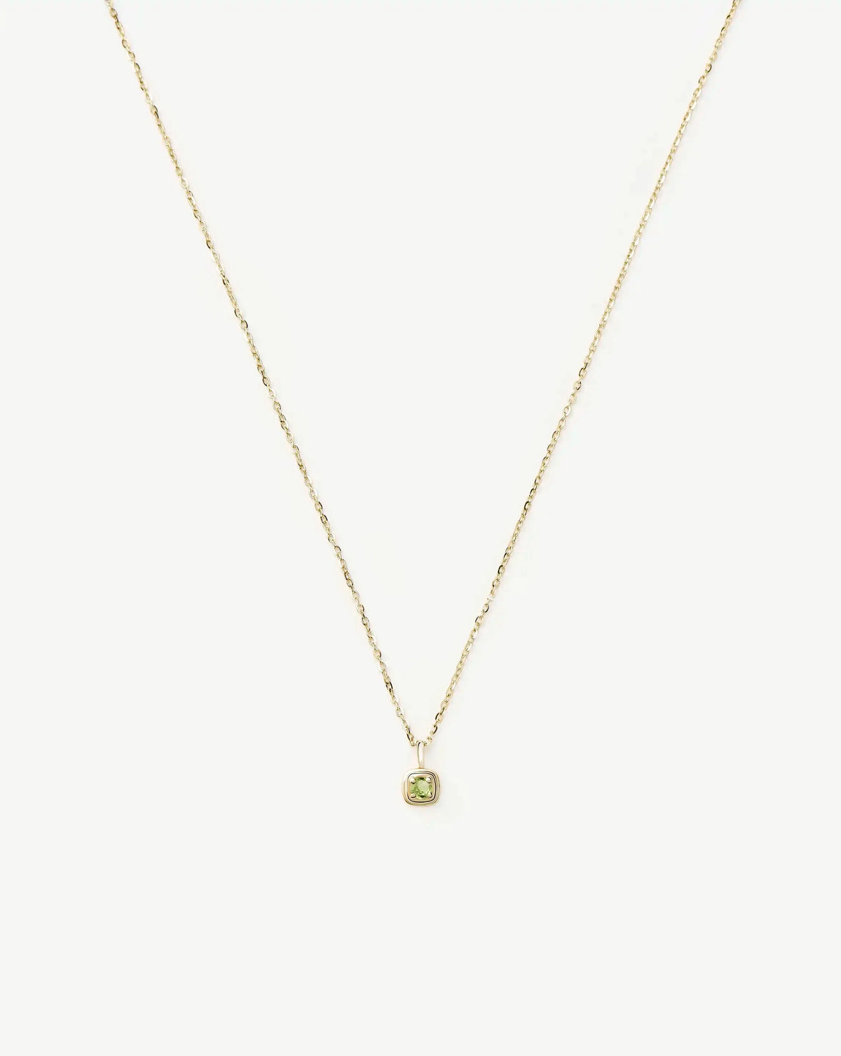 Solid Gold August Birthstone Pendant Necklace | 14k Solid Gold/Peridot