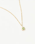 Solid Gold August Birthstone Pendant Necklace | 14k Solid Gold/Peridot