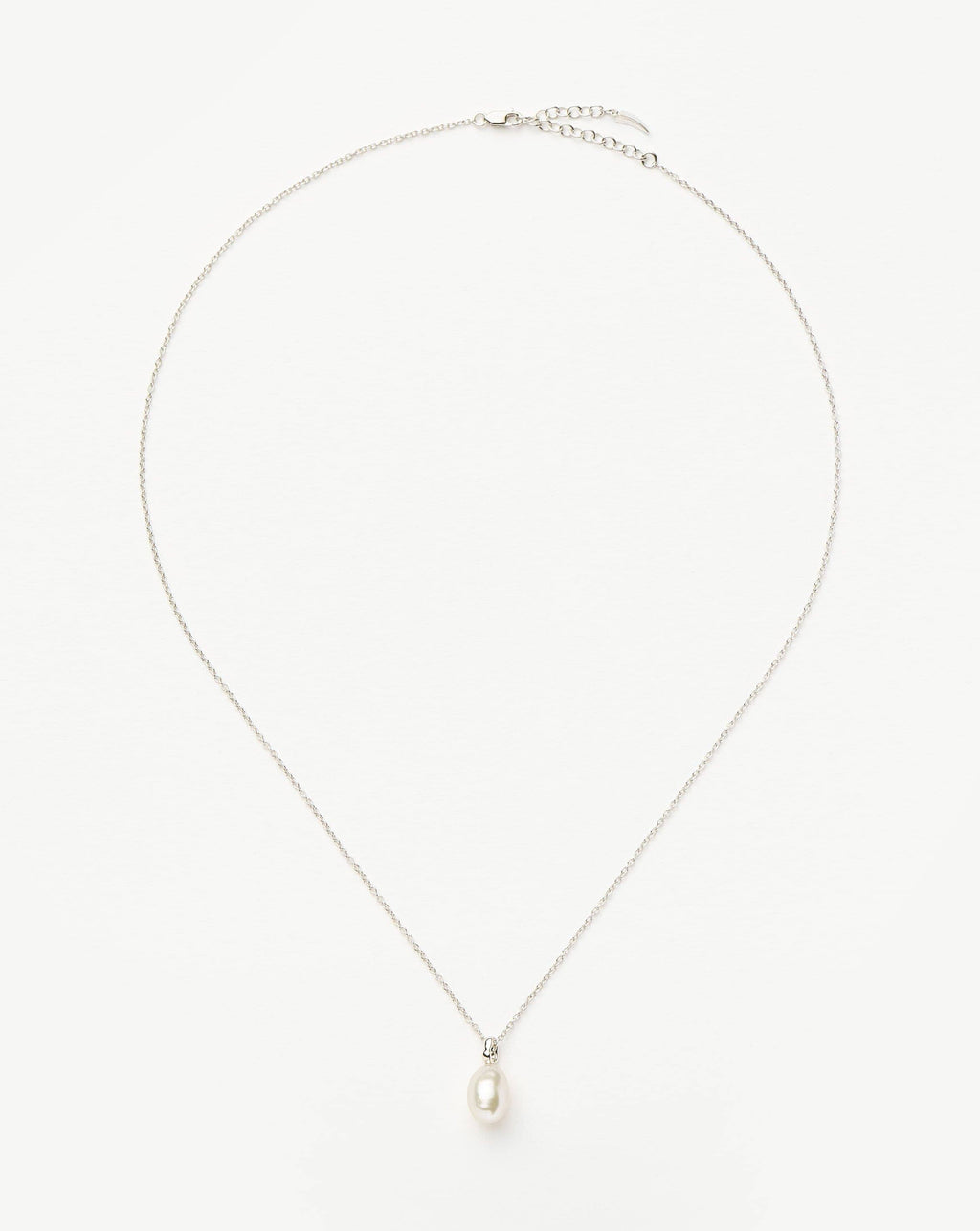 Solid Gold Baroque Pearl Organic Pendant Necklace | 14k Solid White Gold/Pearl