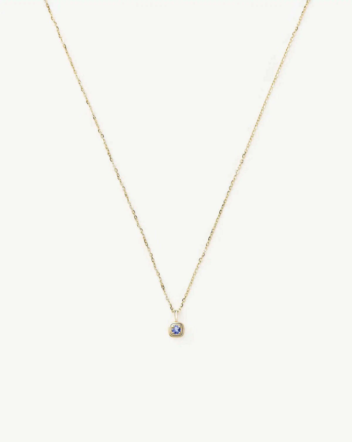 Solid Gold December Birthstone Pendant Necklace | 14k Solid Gold/Tanzanite