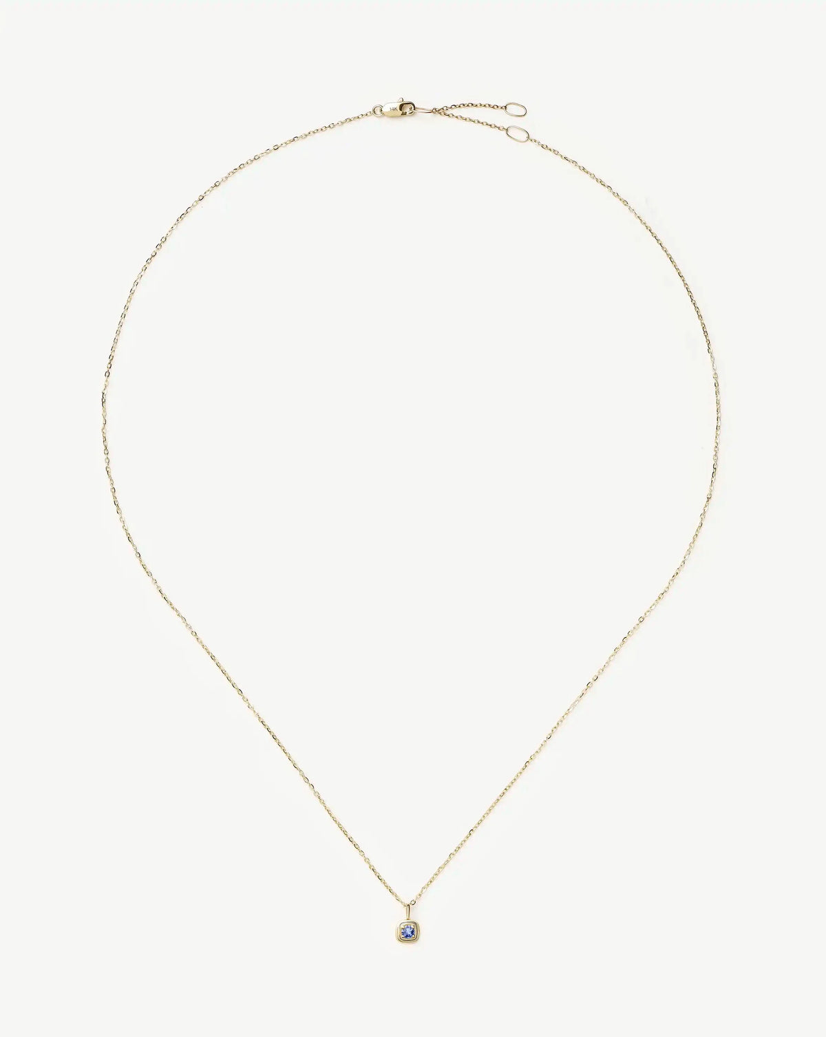 Solid Gold December Birthstone Pendant Necklace | 14k Solid Gold/Tanzanite