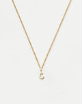 Solid Gold Initial Mini Pendant Necklace - C | 14k Solid Gold