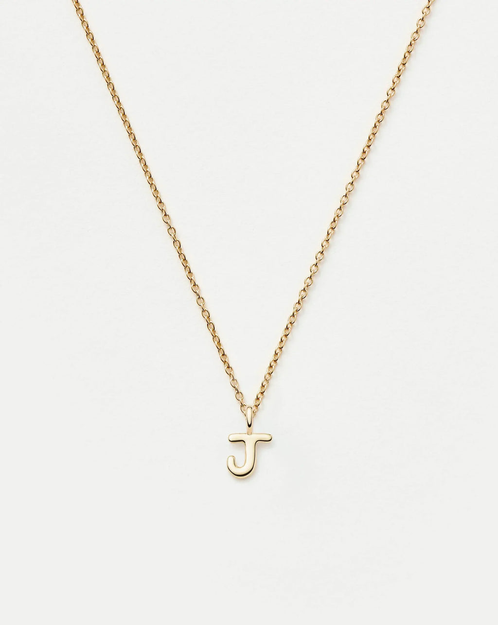 Solid Gold Initial Mini Pendant Necklace - J | 14k Solid Gold