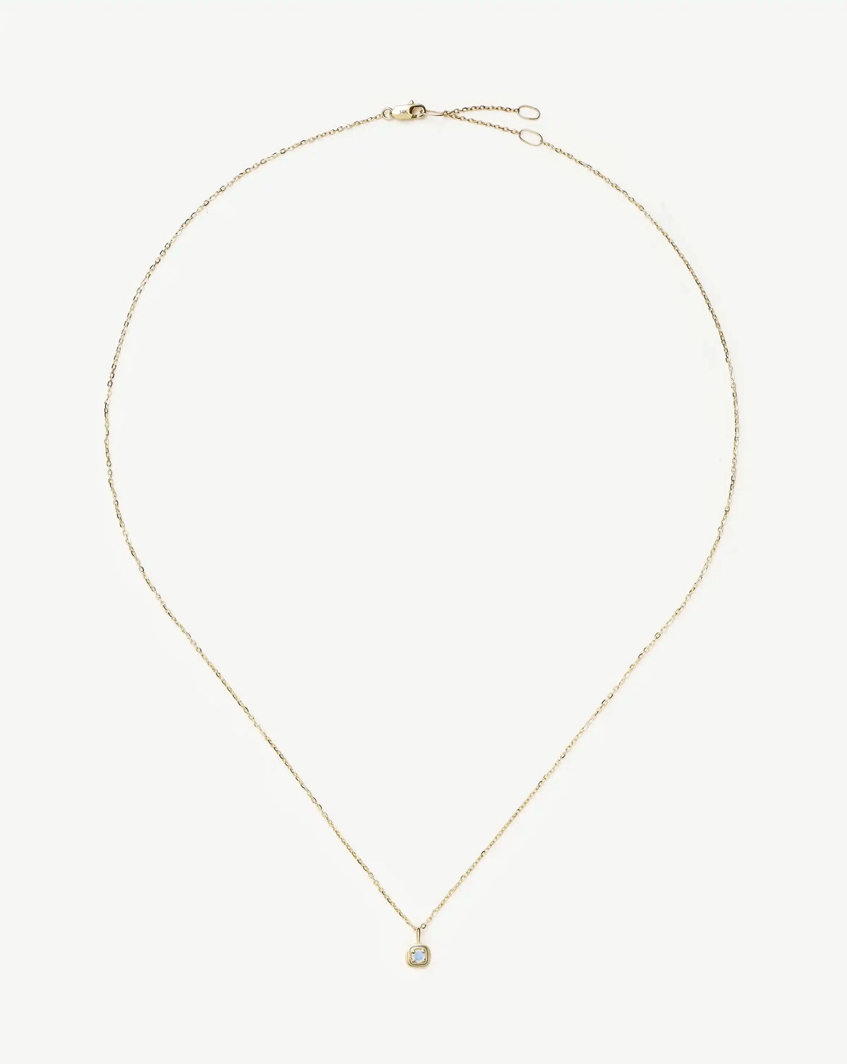 Solid Gold June Birthstone Pendant Necklace | 14k Solid Gold/Rainbow Moonstone
