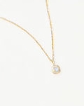 Solid Gold June Birthstone Pendant Necklace | 14k Solid Gold/Rainbow Moonstone