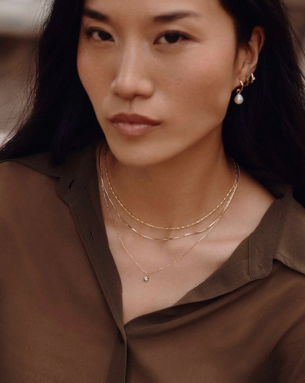 Solid Gold March Birthstone Pendant Necklace | 14k Solid Gold/Aquamarine