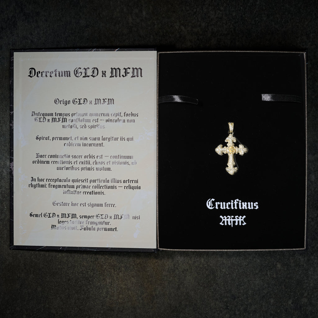 GLD X Bloody Osiris Large Lab Diamond Canary Cross Pendant in Solid Yellow Gold