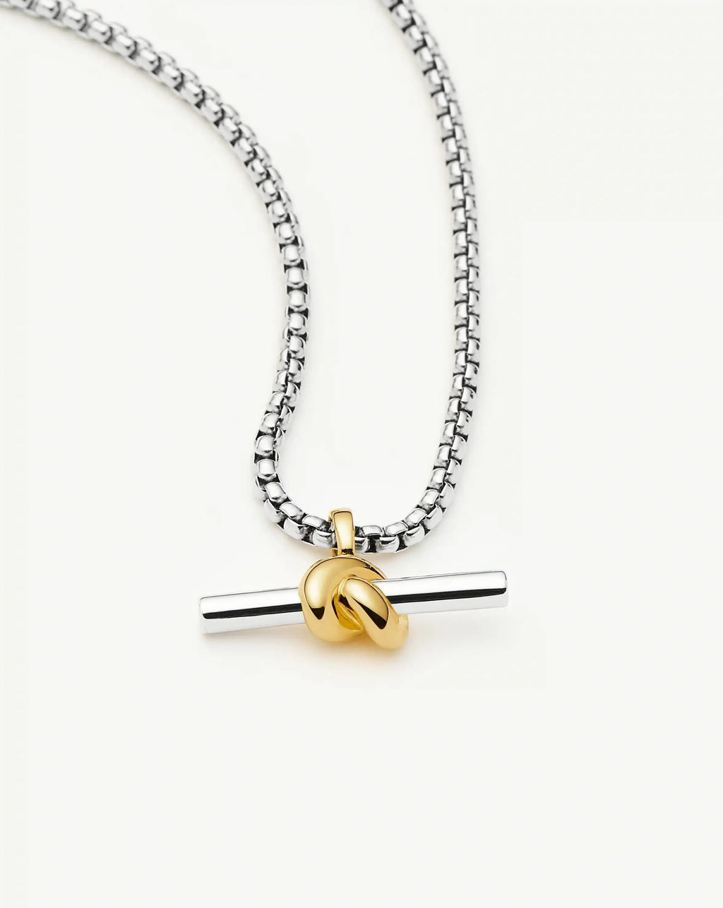 Lucy Williams Chunky Knot T-Bar Necklace | Mixed Metal