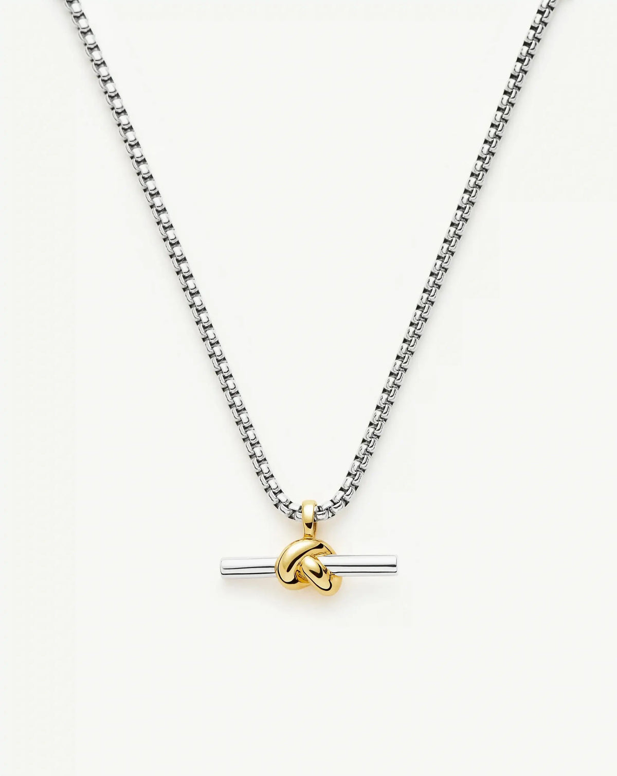 Lucy Williams Chunky Knot T-Bar Necklace | Mixed Metal