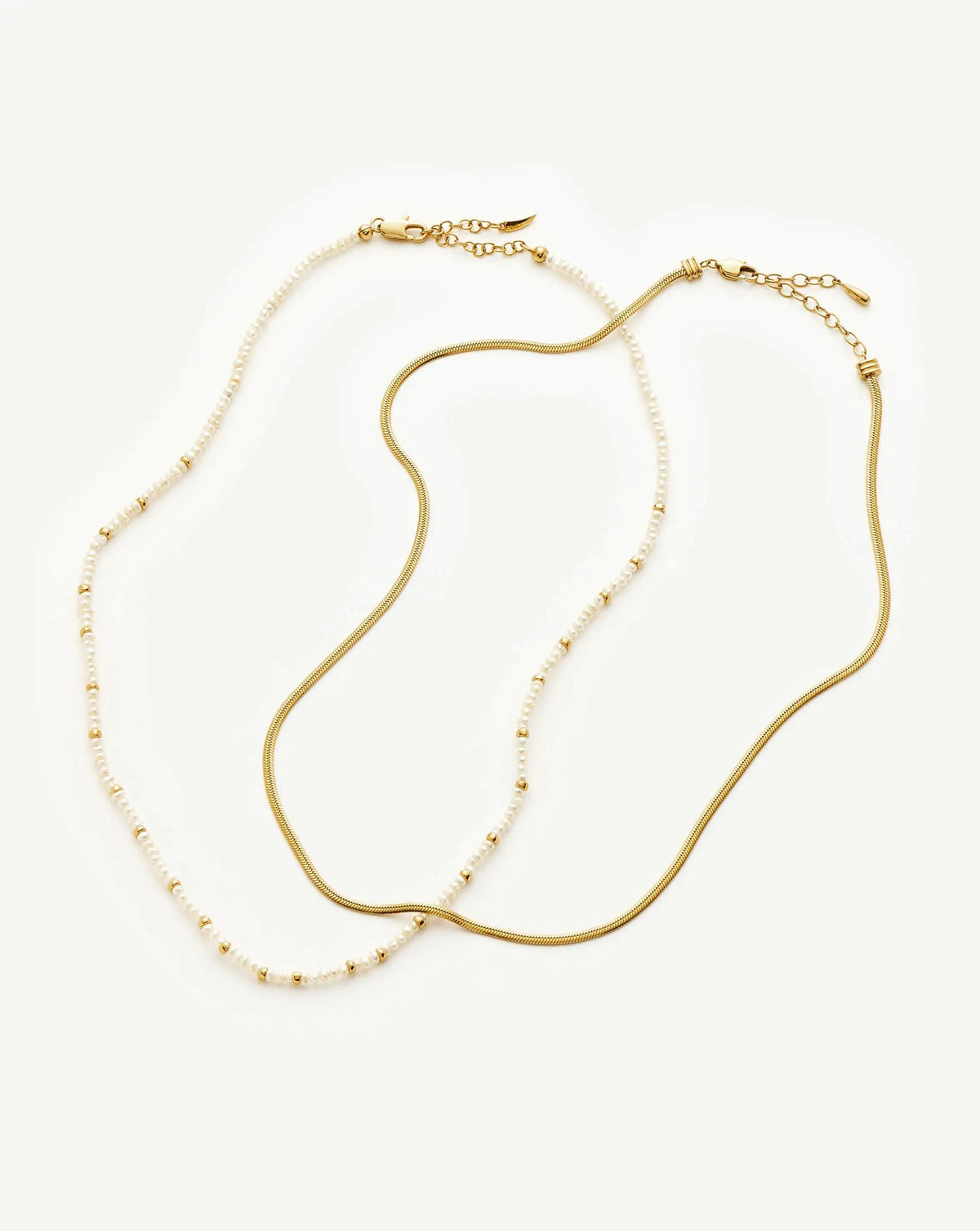 The Everyday Pearl Necklace Set | 18k Gold Plated/Pearl