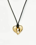 Molten Heart Pendant Cord Necklace | 18k Gold Plated
