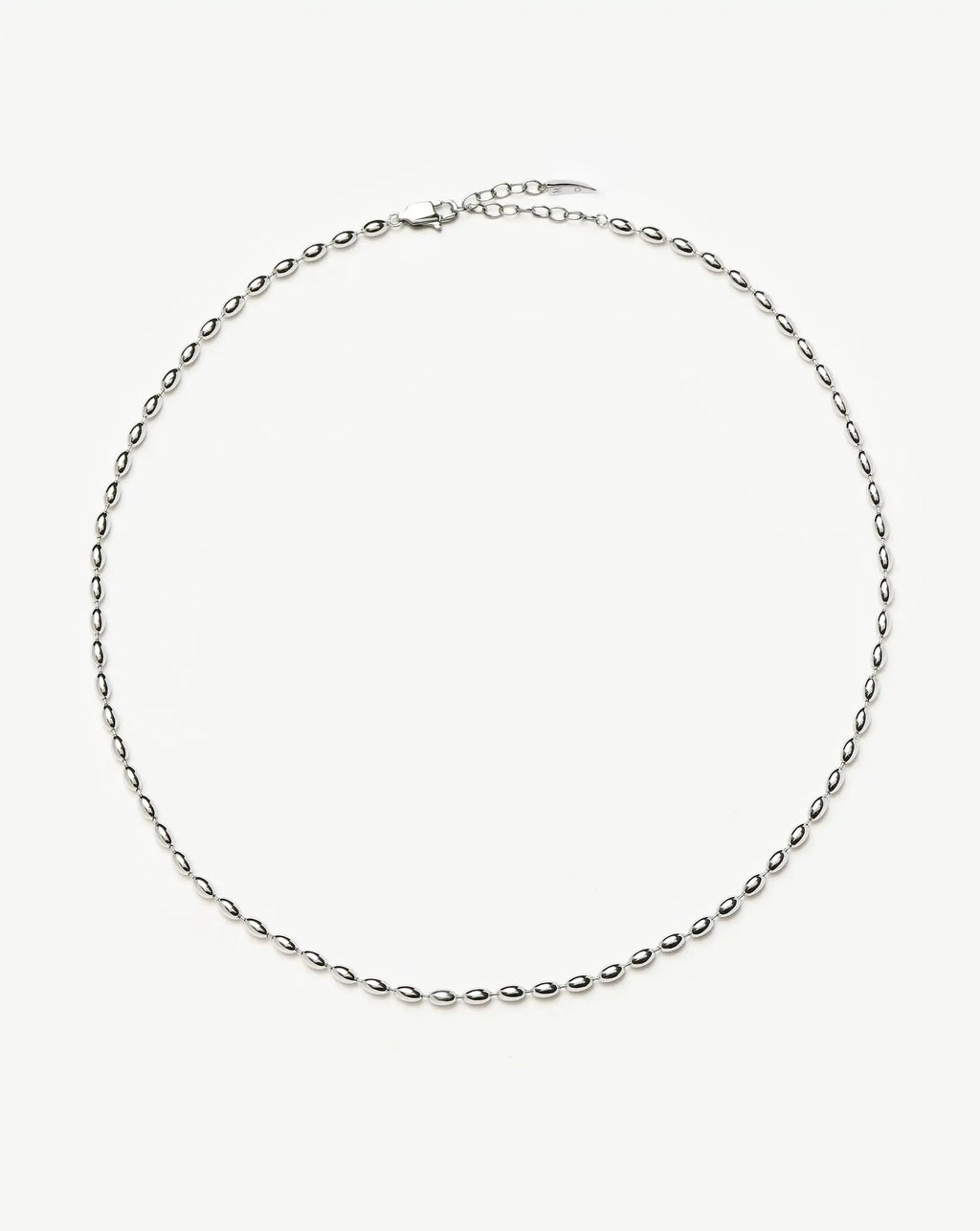 Molten Olive Chain Necklace | Silver Plated