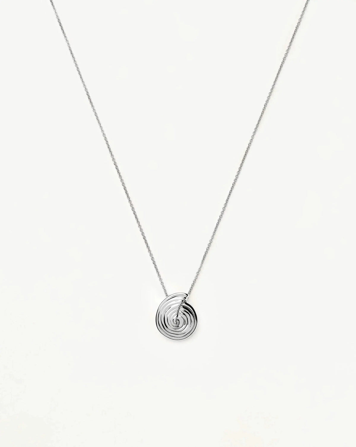 Spiral Mini Pendant Necklace | Silver Plated