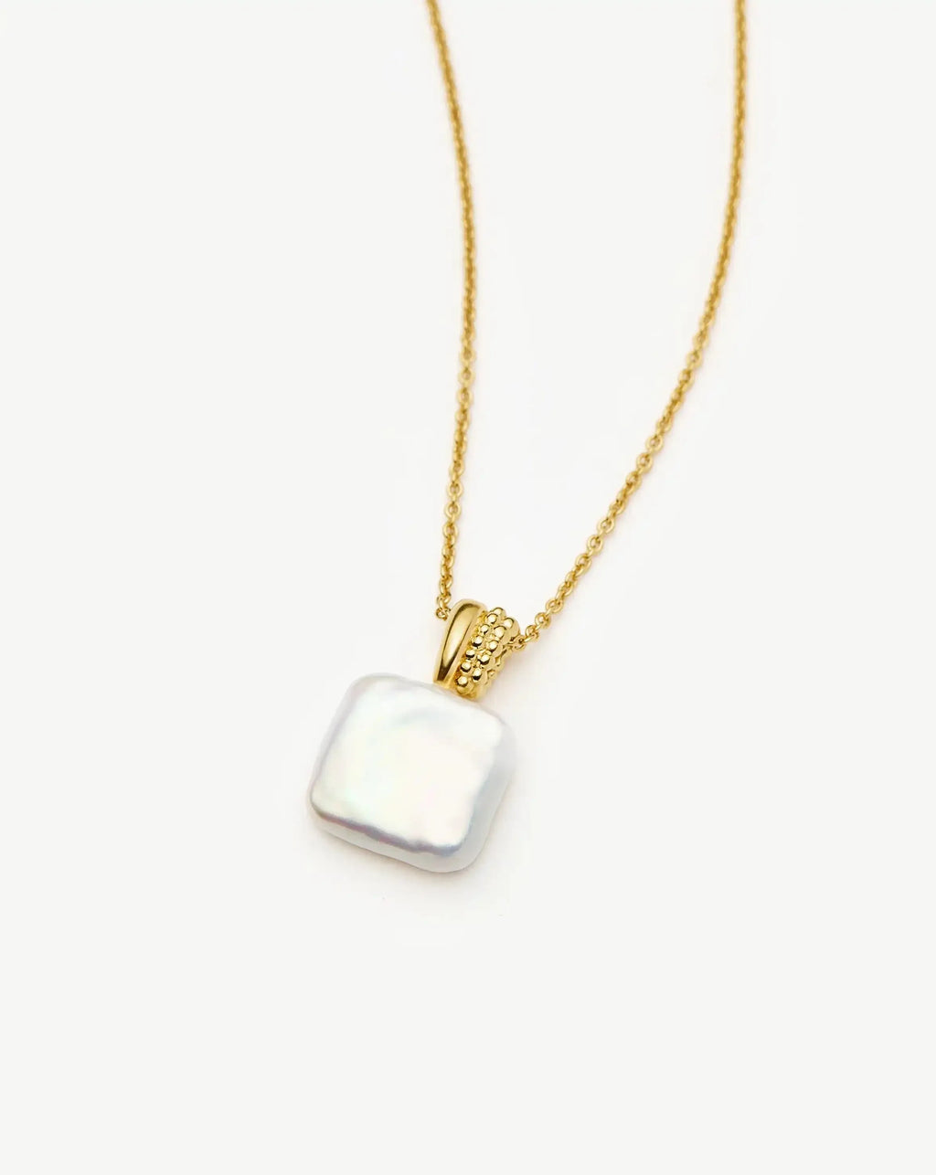 Square Pearl Baya Pendant Necklace | 18k Gold Vermeil/Pearl