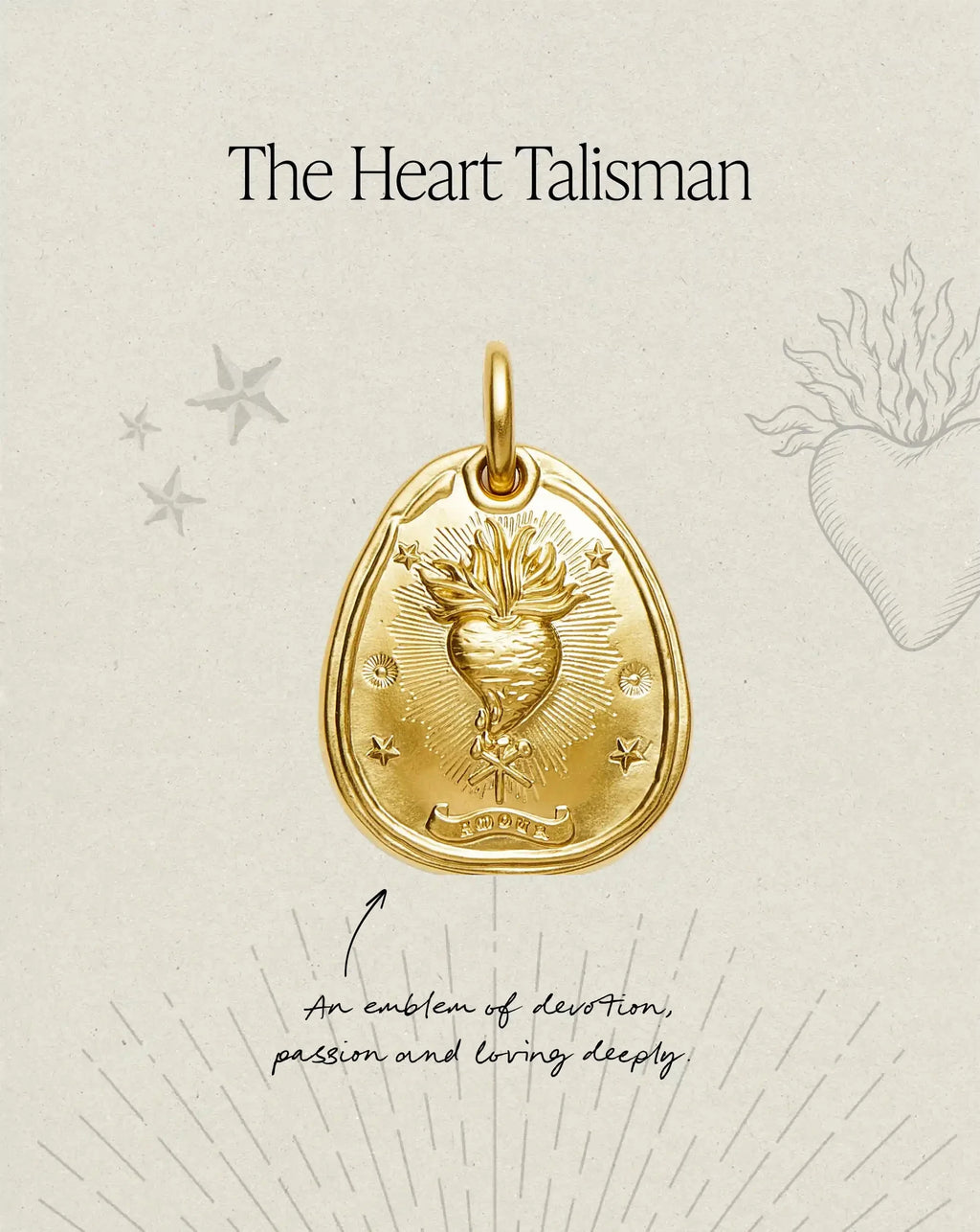 The Heart Talisman Necklace | 18k Gold Plated