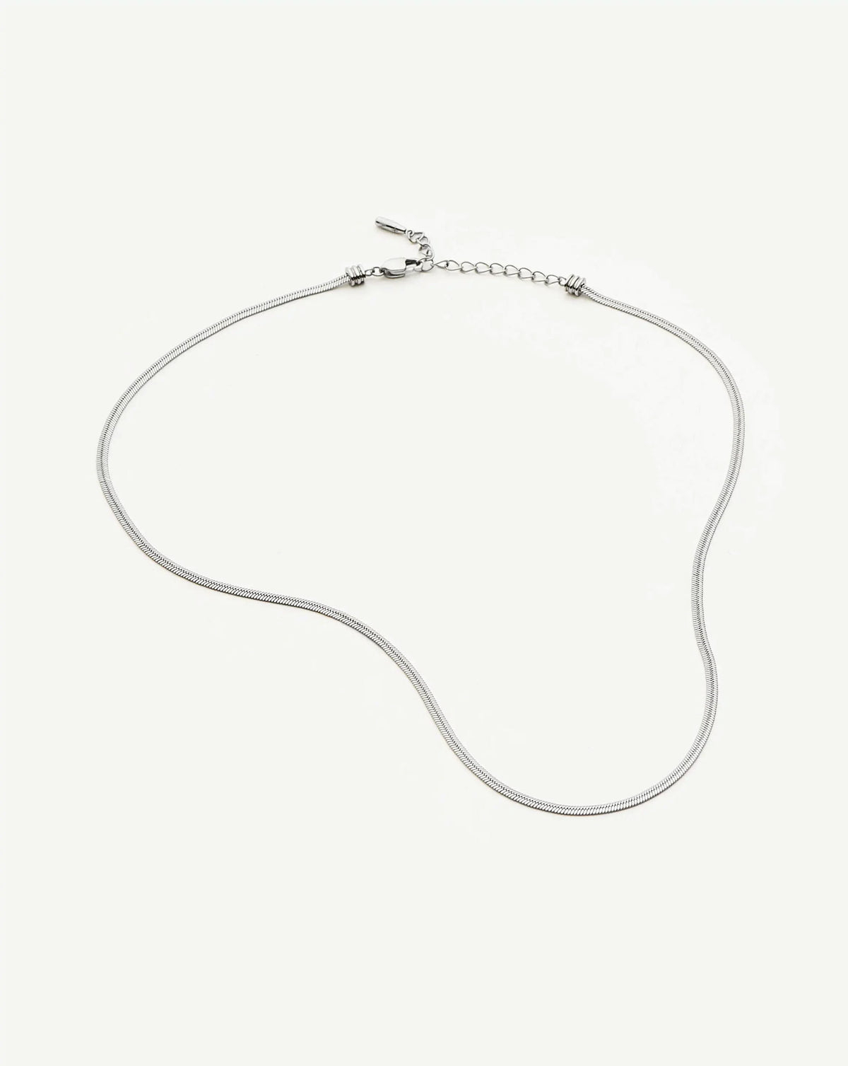 Thin Snake Chain Necklace | Silver Plated